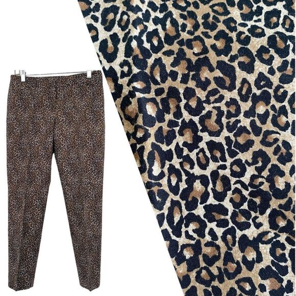 Whbm animal Print Slim Ankle Pants Size 4R - Picture 11 of 12
